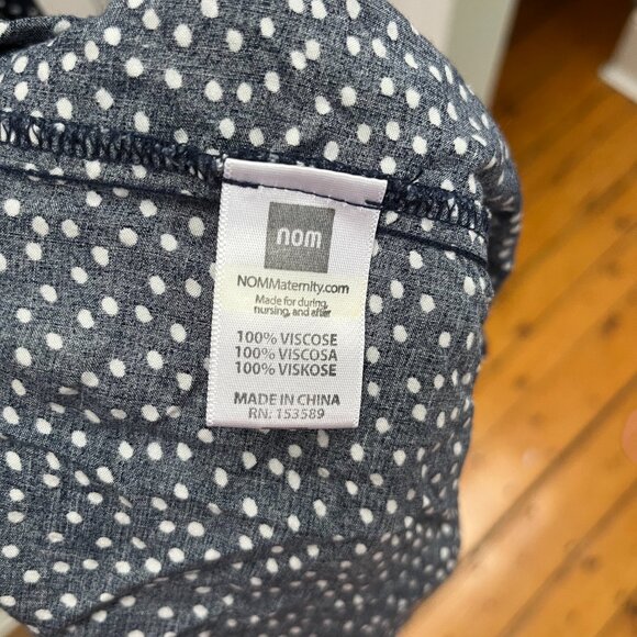 NOM Maternity navy polka dot wrap dress - Picture 5 of 5